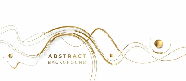 Abstract Gouden Gloeiende Golflijnen Art Effect Vector Achtergrond Gebruik Voor — Stockvector