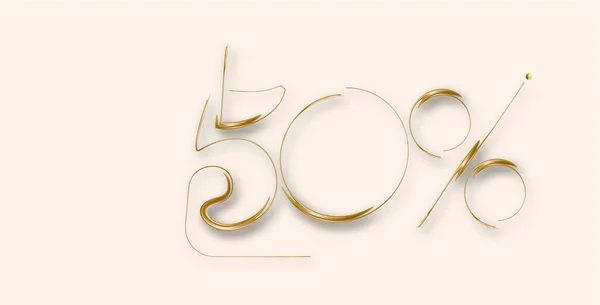 Gold Sale Kortingsbanner Korting Aanbieding Prijskaartje Vector Modern Sticker Illustratie — Stockvector