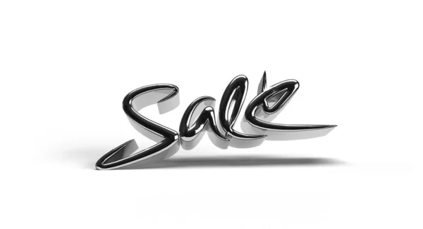 Render Silver Sale Banner Brief Woorden Korting Prijzen Illustratie Design — Stockfoto