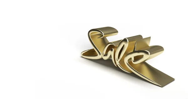 Render Golden Sale Banner Letter Words Discount Prices Illustration Design — Stock Photo, Image