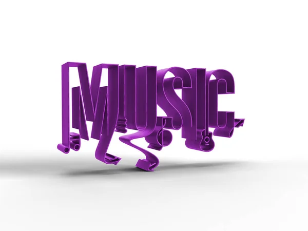 Render Music Calligraphic Line Art Illustration Design — Stock Photo, Image