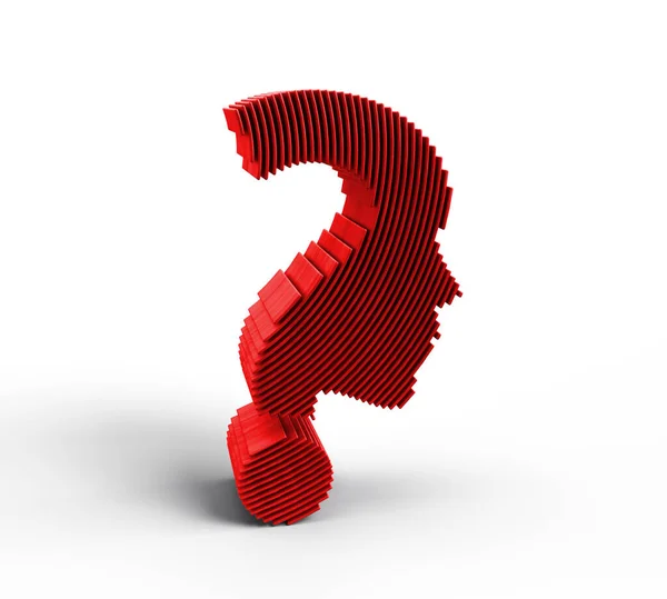 3Dレンダリングの質問マークとヒューマンアイコンイラストデザイン要素 — ストック写真