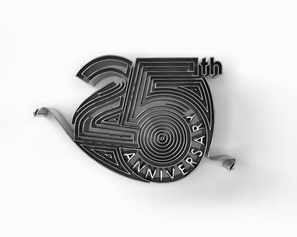 25周年記念3Dレンダリングイラストデザイン — ストック写真