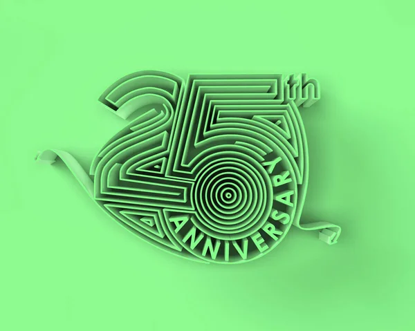 25周年庆祝3D Rendring图解设计 — 图库照片