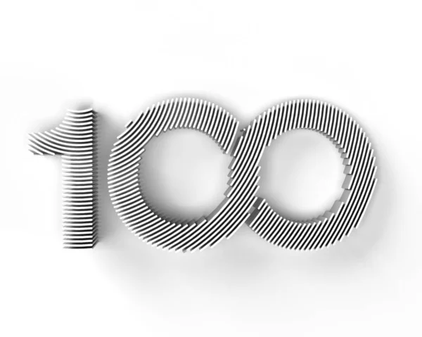 Render 100 Cento Numero Illustrazione Design — Foto Stock