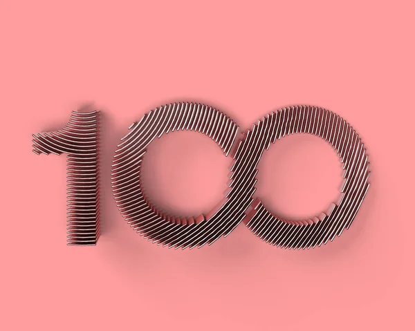 Render 100 Hundra Nummer Illustration Design — Stockfoto