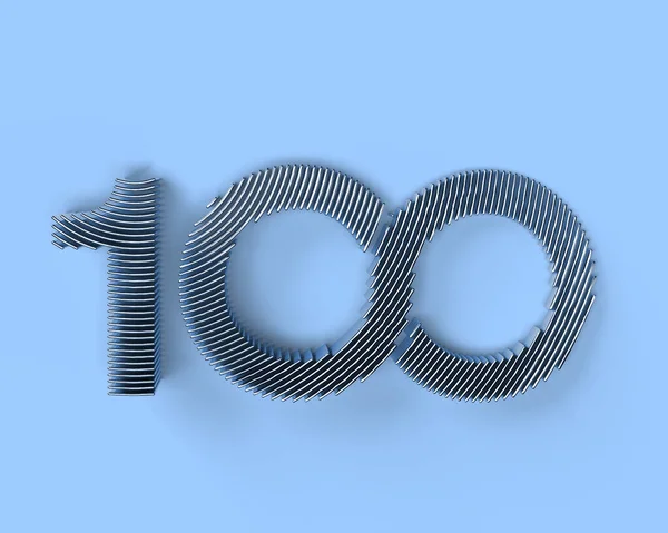 Render 100 One Hundred Number Illustration Design — Stock Photo, Image