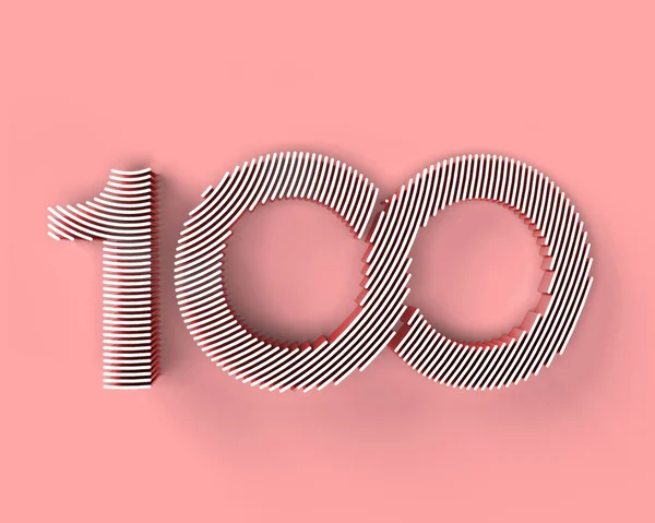 Render 100 Hundra Nummer Illustration Design — Stockfoto
