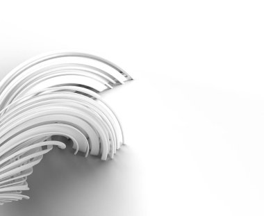 3D Render Dalga bant yüzeyi soyut arkaplan. Dijital 3d illüstrasyon tasarımı.