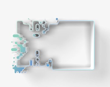3B Render Frame yüzeyinin soyut arkaplanı. Dijital 3d illüstrasyon tasarımı.