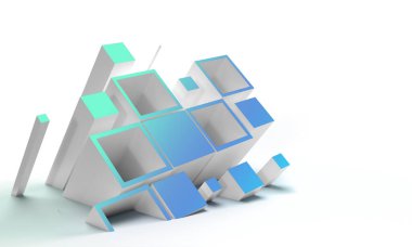 Soyut 3D Geometrik Arkaplan. 3B konsept illüstrasyon.