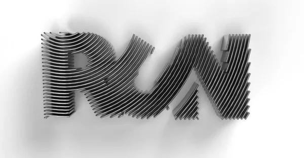 Abstract Run Texto Caligráfico Design Ilustração Renderização — Fotografia de Stock