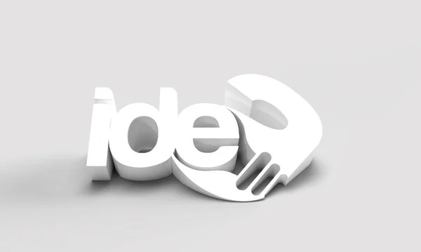 Render Ідея Листування Типографічний Логотип Рук Людини Ілюстрація Дизайн — стокове фото