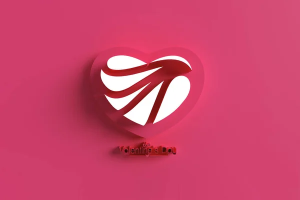 Render Heart Love Symbol Valentine Day Sign Illustration Graphic Design — Stock Photo, Image