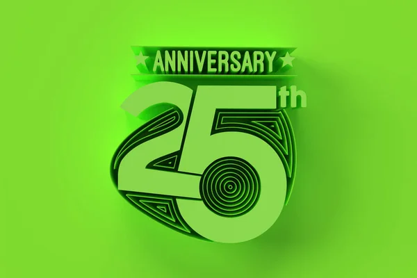 25Th Years Anniversary Celebration Render Illustration Design — Stock Photo, Image