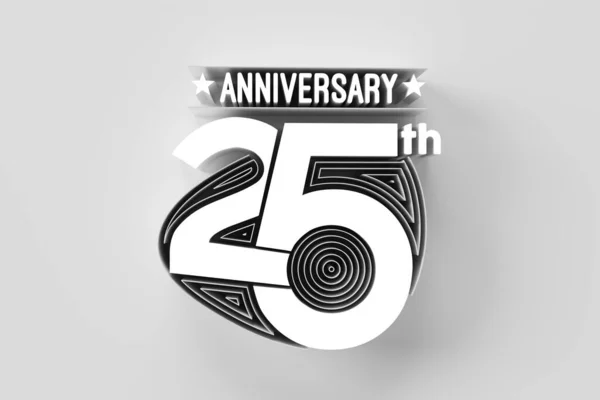 25Th Years Anniversary Celebration Render Illustration Design — Stock Photo, Image