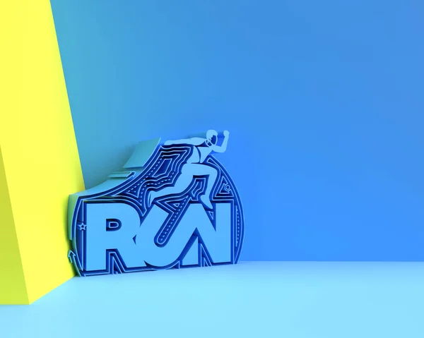 Render Concept Sport Activity Man Runner Jogger Championship Art Design — Foto de Stock