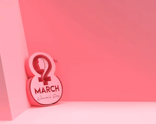 Március Boldog Nők Napja Render Flyer Plakát Illusztráció Dizájn — Stock Fotó