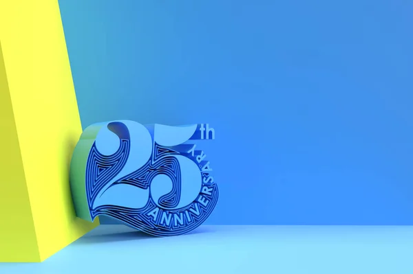 25Th Years Anniversary Celebration Tekst Render Projekt Ilustracji — Zdjęcie stockowe