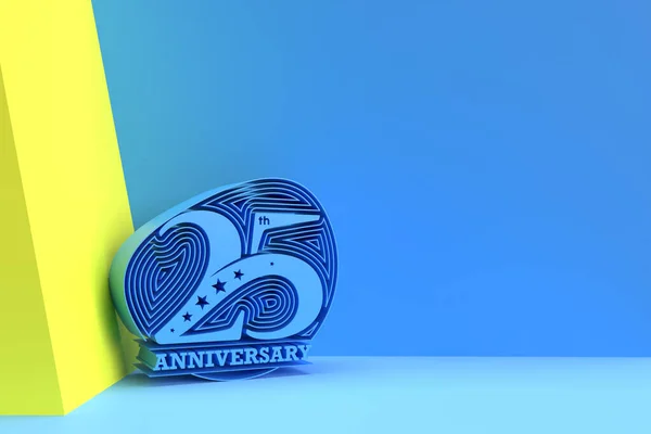 25Th Years Anniversary Celebration Text Render Diseño Ilustración — Foto de Stock