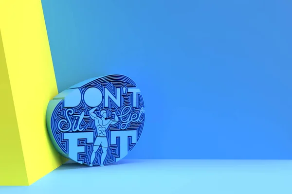 Don Sit Get Fit Texto Caligráfico Diseño Ilustración Renderizado — Foto de Stock