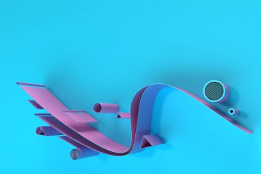 3D Görüntü Özeti Arkaplanı. 3B Flyer ve Poster Resim Tasarımı.