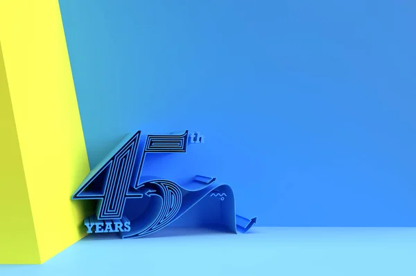 Render 45º Aniversario Celebración Ilustración Diseño — Foto de Stock