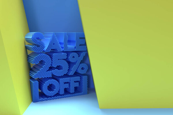 3D рендер 25% скидка скидка Знамя со скидкой с пространством вашего текста иллюстрации дизайн.