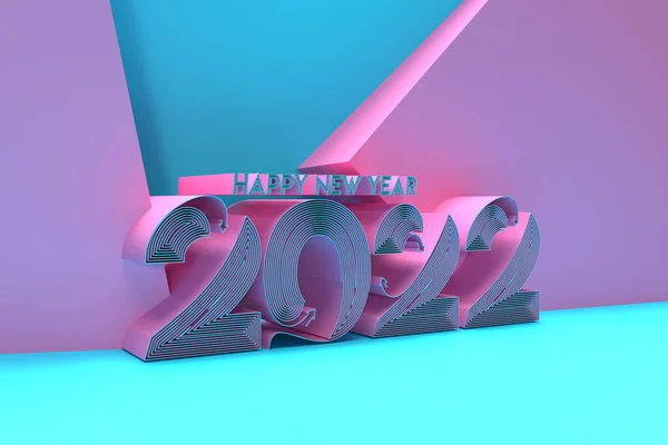 Render Feliz Ano Novo 2022 Texto Tipografia Design Banner Poster — Fotografia de Stock