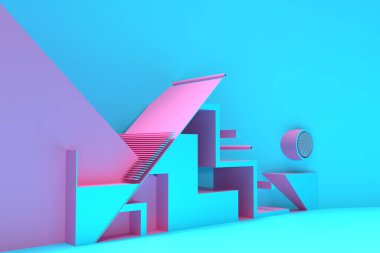 3B Render Soyut arkaplan. Dijital Flyer Posteri 3d Resim Tasarımı.