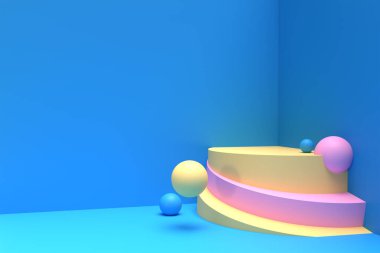 Ekran Ürünleri Reklamları için 3B Asgari Podyum Sahnesi