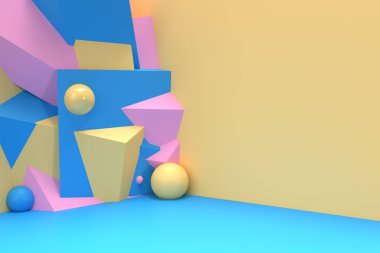 Metninizin boşluğu ile soyut arkaplan oluşturun. Dijital 3d illüstrasyon tasarımı.