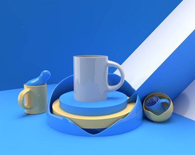3 Boyutlu Render Gerçekçi Kupa Tasarımı, 3 Boyutlu Çizim Tasarımı.