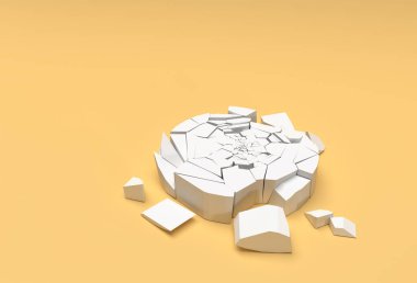 Ekran Ürünleri Reklam Tasarımı için 3B Kırık Minimum Podyum Sahnesi.