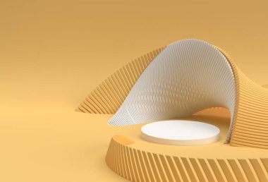 Ekran Ürünleri Reklam Tasarımı için 3B Asgari Podyum Sahnesi.