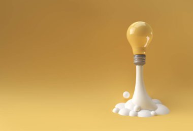 3D yaratıcı fikri roket şeklinde aydınlatma ampulü yap.