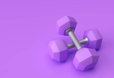 3d Render Dambıl Seti, Gerçekçi Detaylı Yakından İzole edilmiş Spor Elemanı Aptal Tasarım.