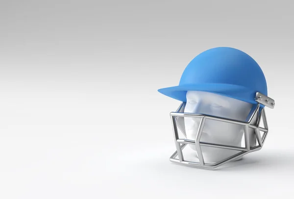 現実的な3Dレンダークリケットヘルメットモックアップ白い背景に隔離 — ストック写真