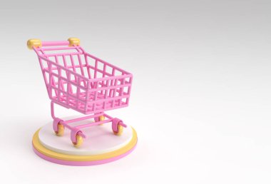 Görüntü Ürünleri Reklam Tasarımı için Minimum Podyum Sahnesi 3B Render Rending Cart Sahnesi.