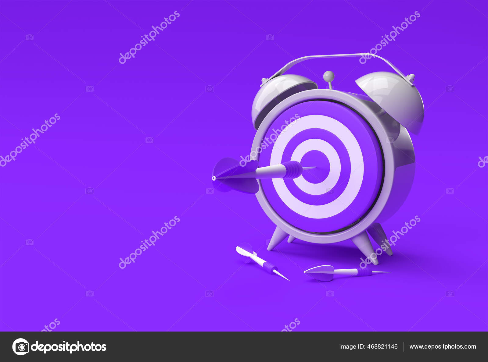 Render Alarm Clock Target Arrow Time Management Planning Business Targeting Stock Photo by