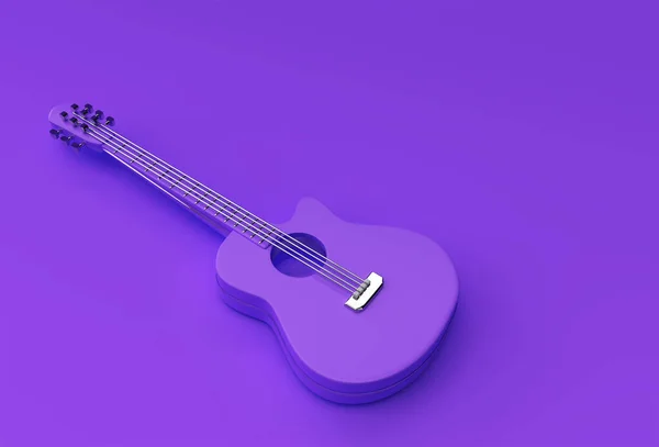 Render Akustisk Gitarr Blå Bakgrund Illustration Design — Stockfoto