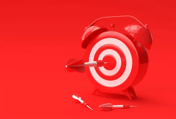 Render Budzik Target Strzałką Zarządzanie Czasem Planowanie Business Targeting Inteligentne — Zdjęcie stockowe