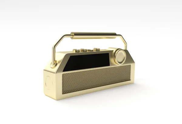 Ilustração Renderização Antigo Receptor Rádio Estilo Retro Vintage Isolado Fundo — Fotografia de Stock