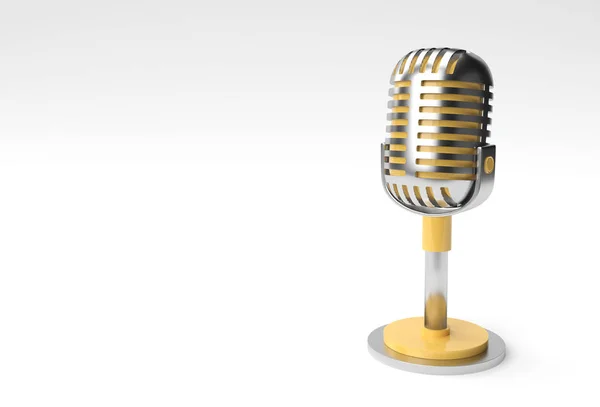 Render Retro Микрофон Короткой Ноге Подставке Музыкальная Наградная Модель Караоке — стоковое фото