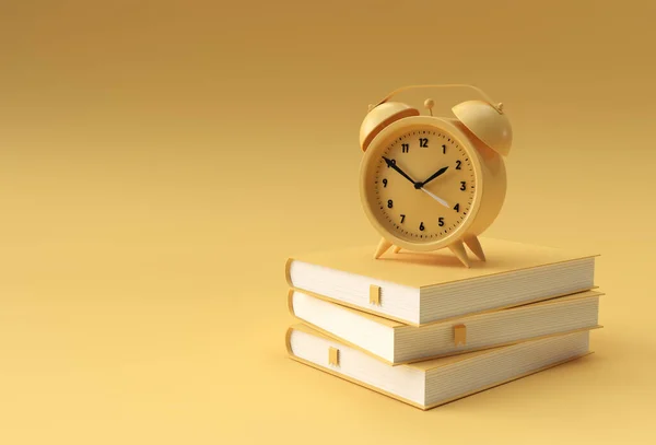 Render Clock Books Minimal Style Illustration — Stock Photo, Image