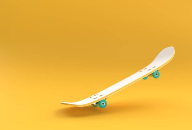 Renkli Arkaplanda 3B Renklendirme Çizimi Kaykayı izole edildi