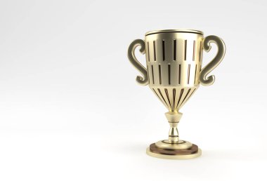 Renk Arkaplanı 'nda 3B Renklendirme Kupası izole edildi.