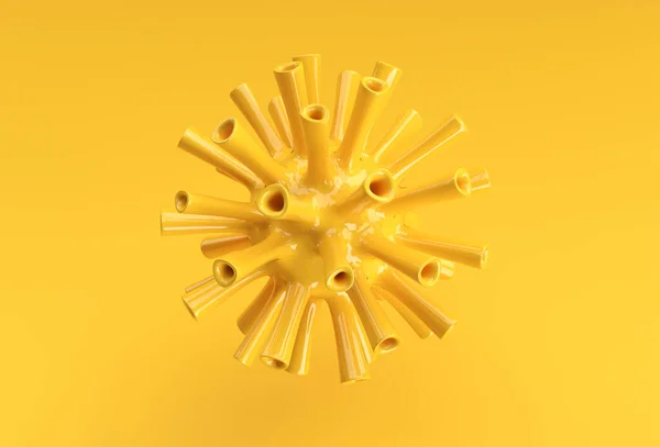3Dレンダリングイラスト Flu Corona Virus Floating Fluid Microscopic View Design — ストック写真