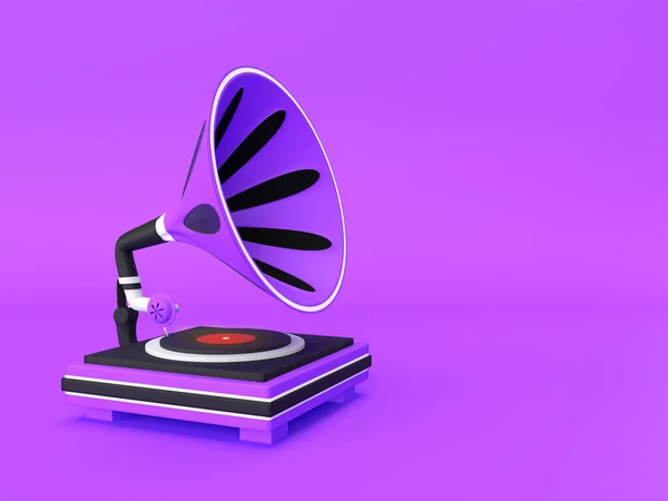 Render Illustration Grammofon Färg Bakgrund — Stockfoto