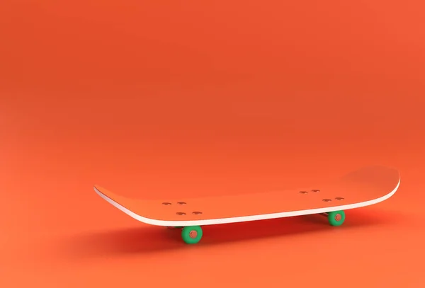 3Dレンダリングイラスト スケートボードの色背景に隔離 — ストック写真